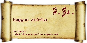 Hegyes Zsófia névjegykártya